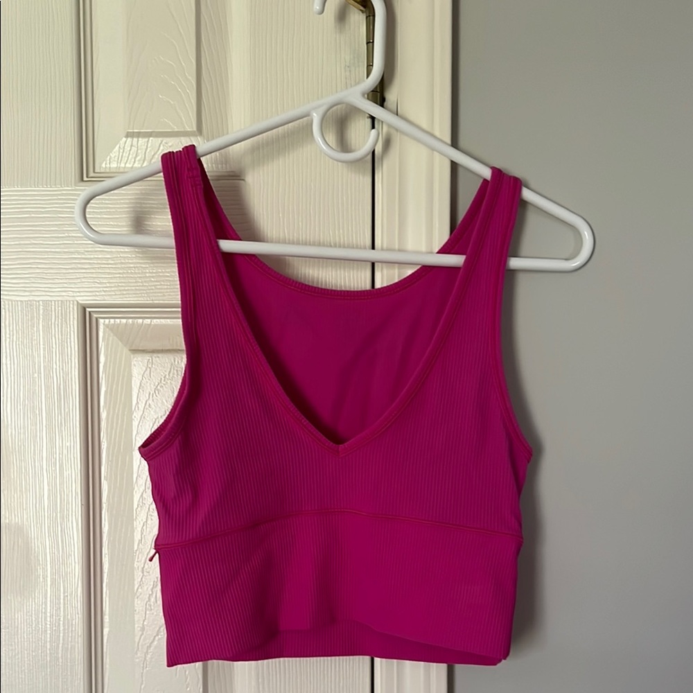 Lululemon Pink Ribbed Crop Top Size 6